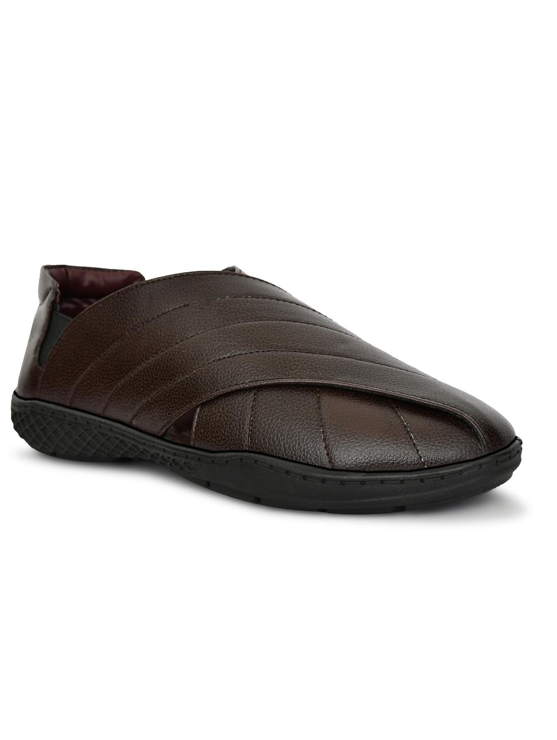 men brown slip on sandal - 21961895 - Standard Image - 3