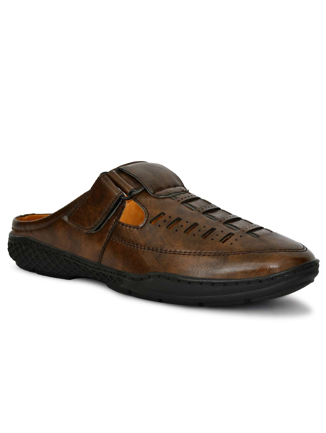men brown slip on sandal - 21961897 - Standard Image - 3