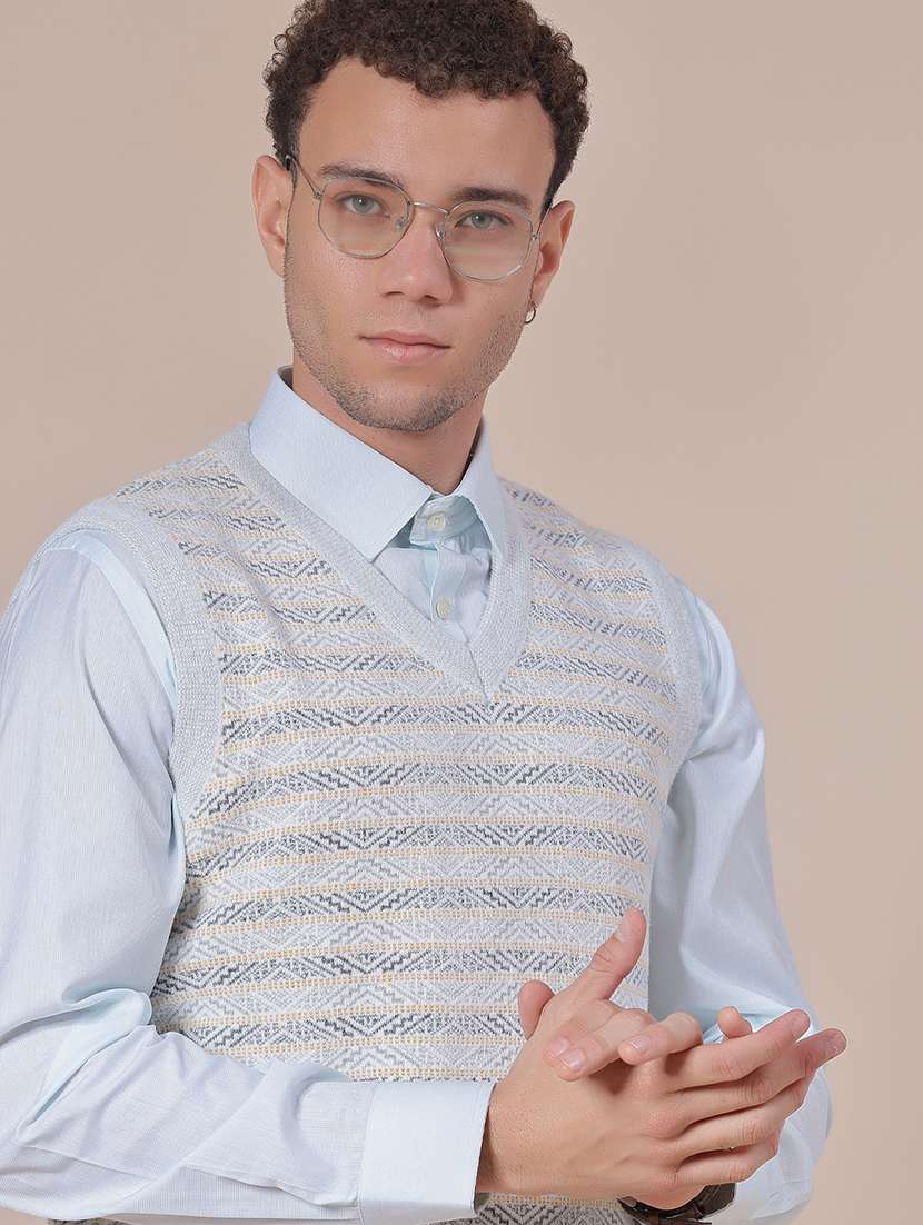men self design sleeveless regular fit pullover - 21961964 -  Zoom Image - 0