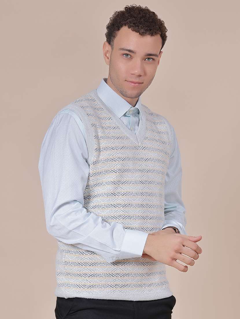 men self design sleeveless regular fit pullover - 21961964 -  Standard Image - 5