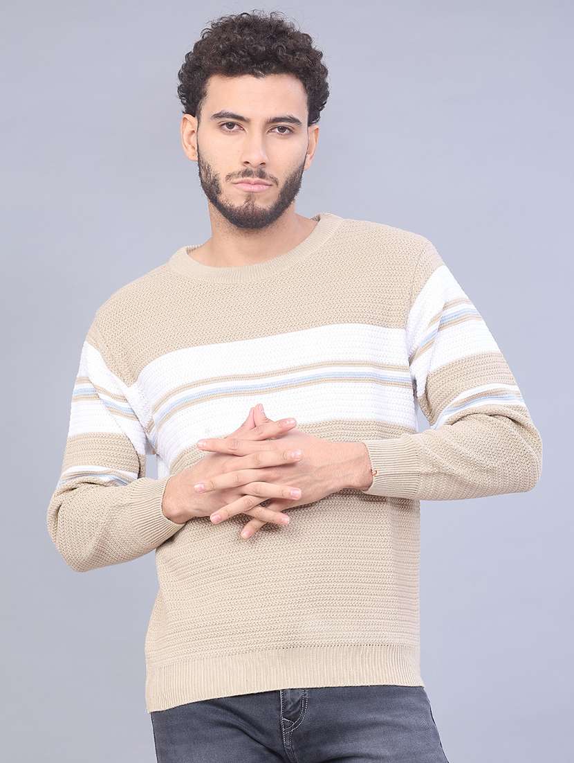 men striped long sleeve regular fit pullover  - 21961969 -  Standard Image - 3
