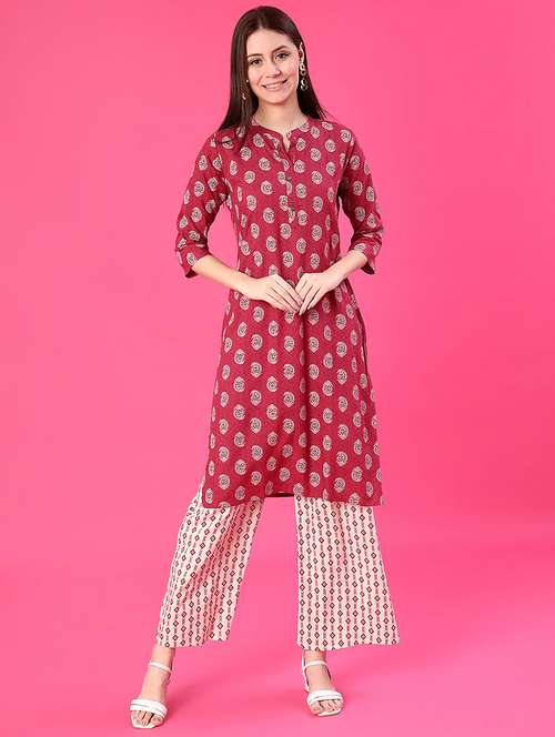 women printed kurta and palazzo set - 21961978 -  Standard Image - 0