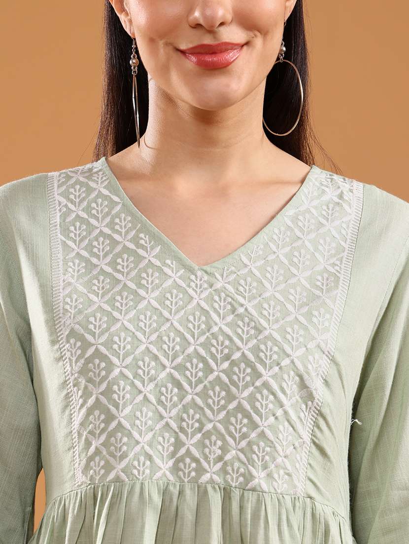 women printed three quarter sleeve kurti - 21961997 -  Standard Image - 5