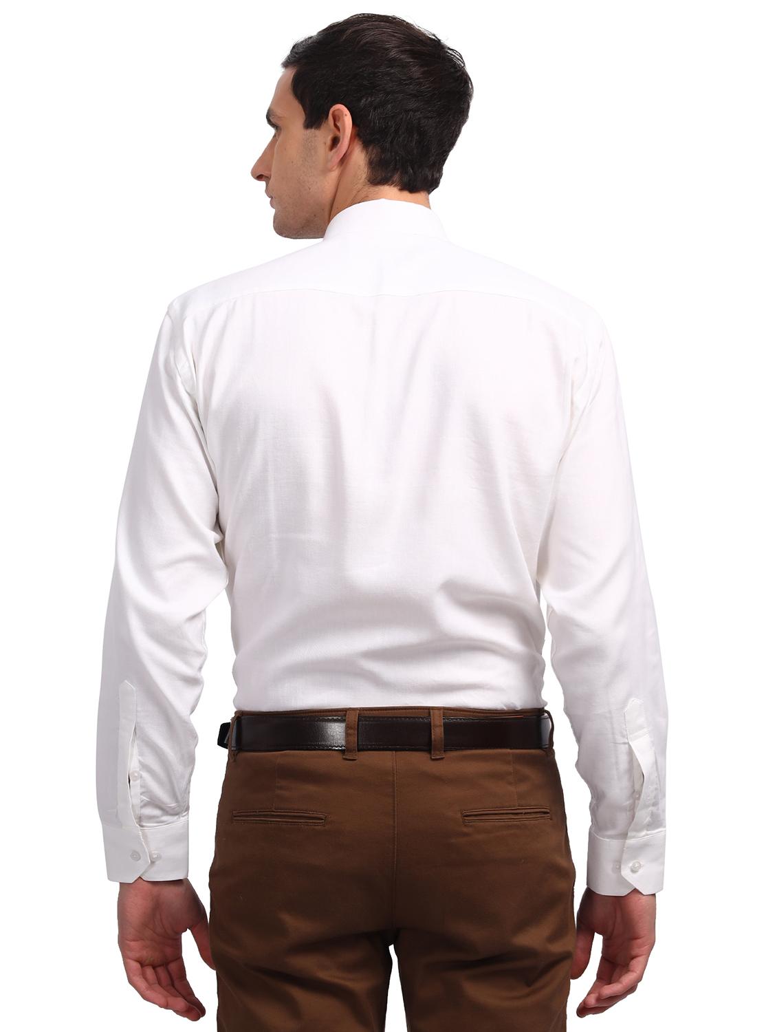 men white solid collared long sleeve shirt - 21962004 - Standard Image - 3