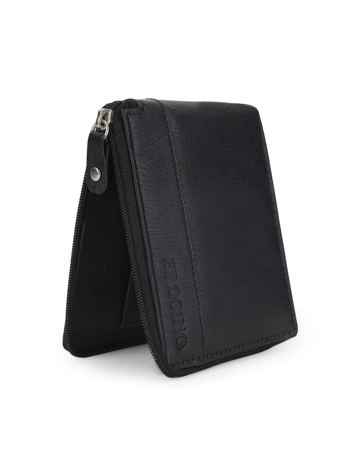 black solid leatherette wallet - 21962006 - Standard Image - 3