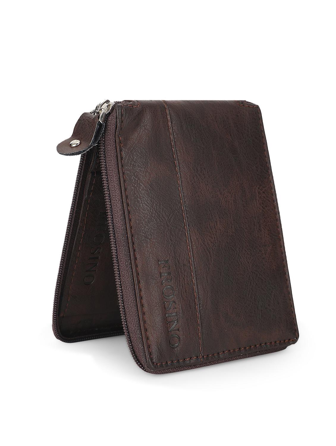 brown solid leatherette wallet - 21962007 - Standard Image - 3