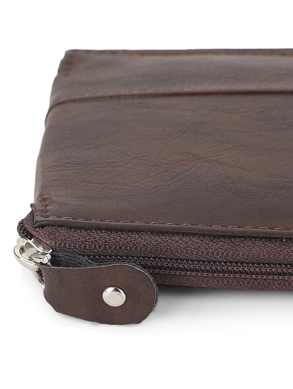 brown solid leatherette wallet - 21962007 - Standard Image - 5