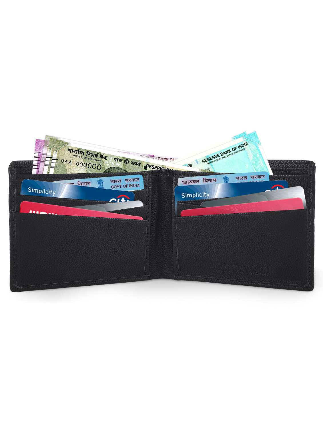 men black solid leatherette wallet - 21962009 - Standard Image - 5