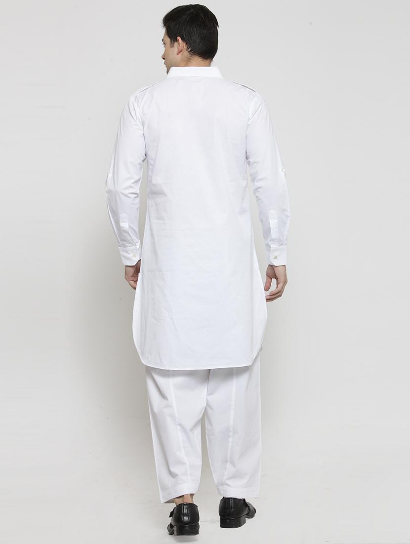 men solid long sleeve pathani kurta - 21962073 - Standard Image - 3