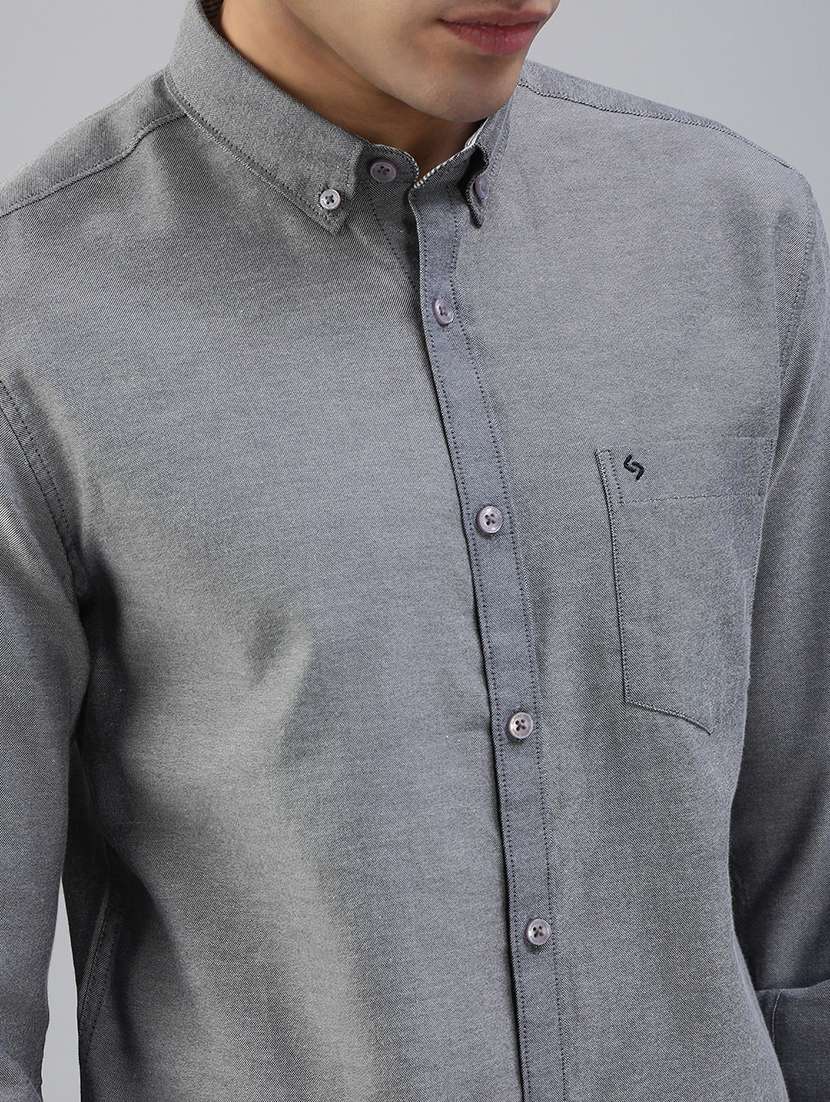 men solid long sleeve regular fit casual shirt - 21962097 -  Standard Image - 5
