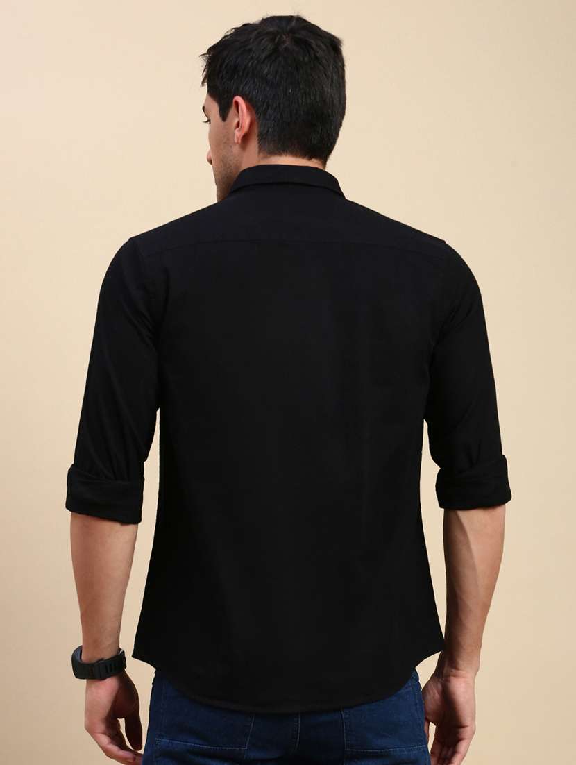 men solid long sleeve regular fit casual shirt - 21962099 - Standard Image - 3