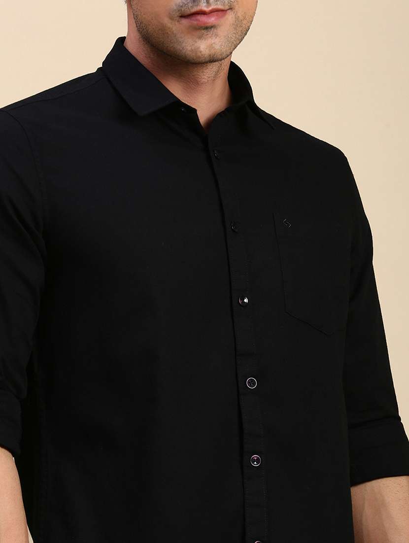 men solid long sleeve regular fit casual shirt - 21962099 - Standard Image - 5