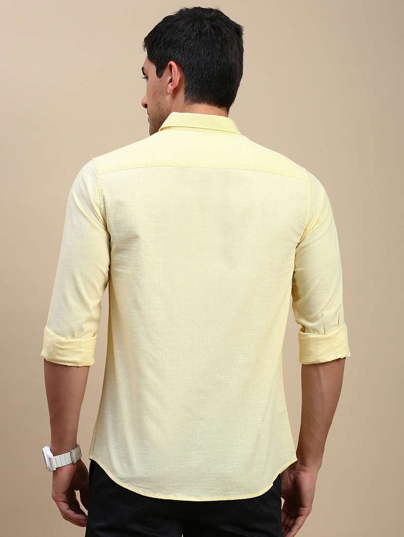 men solid long sleeve regular fit casual shirt - 21962101 -  Standard Image - 3