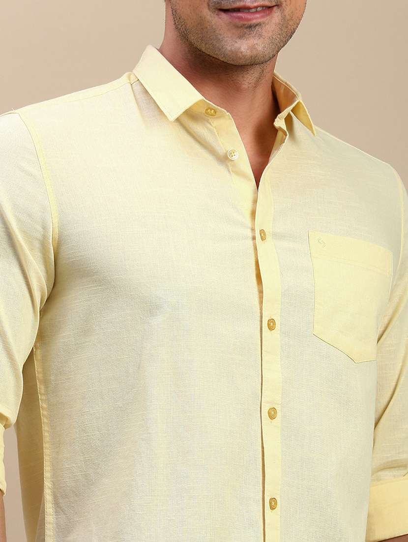 men solid long sleeve regular fit casual shirt - 21962101 -  Standard Image - 5