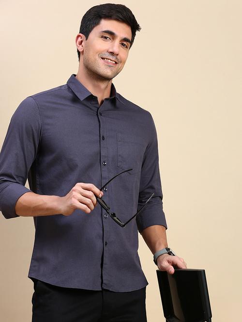 men solid long sleeve regular fit casual shirt - 21962103 -  Standard Image - 0