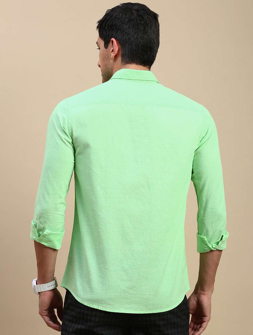 men solid long sleeve regular fit casual shirt - 21962105 -  Standard Image - 3