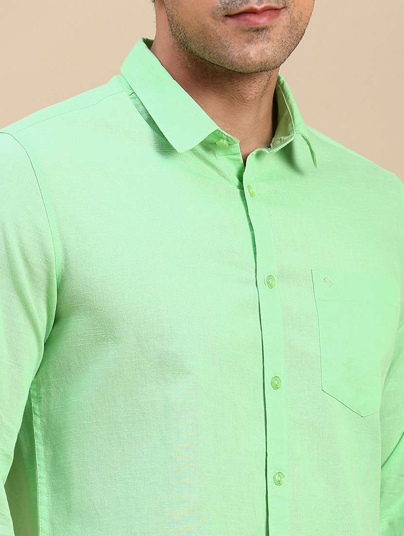 men solid long sleeve regular fit casual shirt - 21962105 -  Standard Image - 5