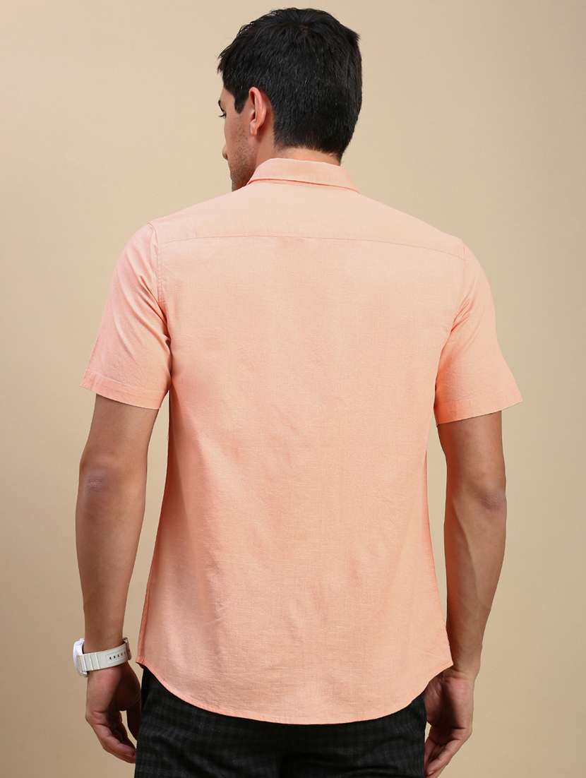 men solid short sleeve regular fit casual shirt - 21962108 -  Standard Image - 3