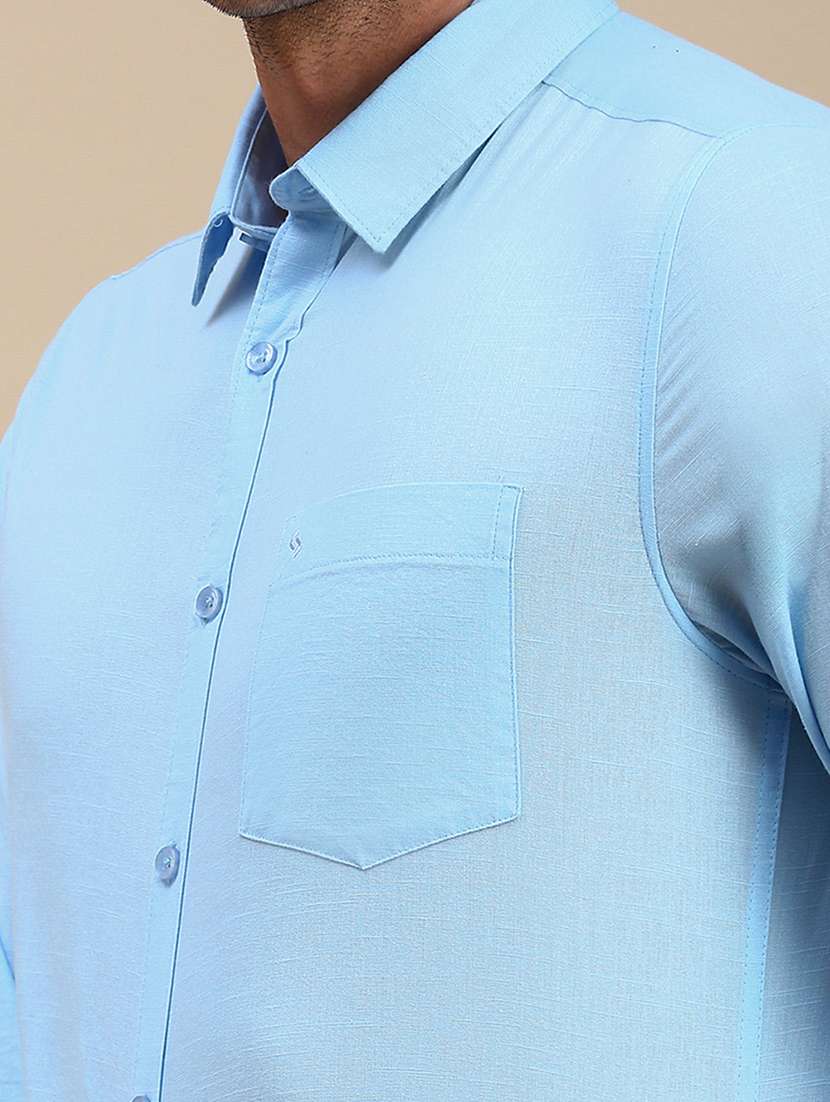 men solid long sleeve regular fit casual shirt - 21962109 -  Standard Image - 5