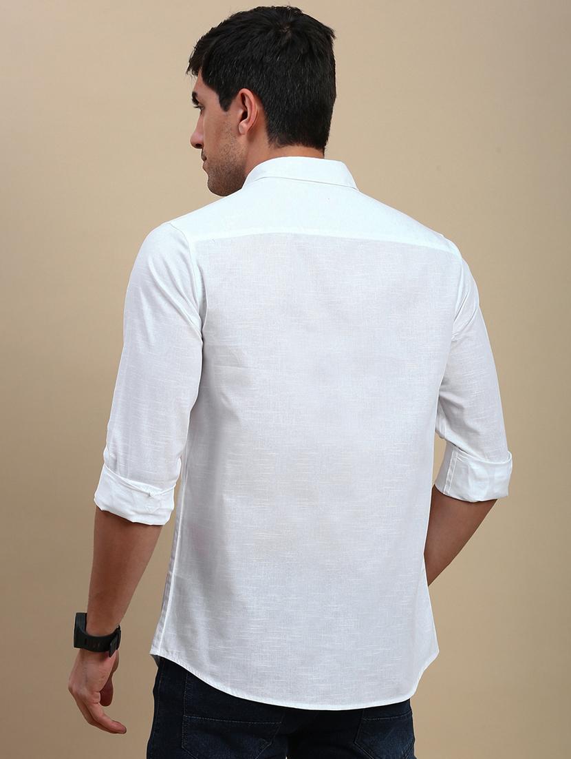 men solid long sleeve regular fit casual shirt - 21962111 - Standard Image - 3