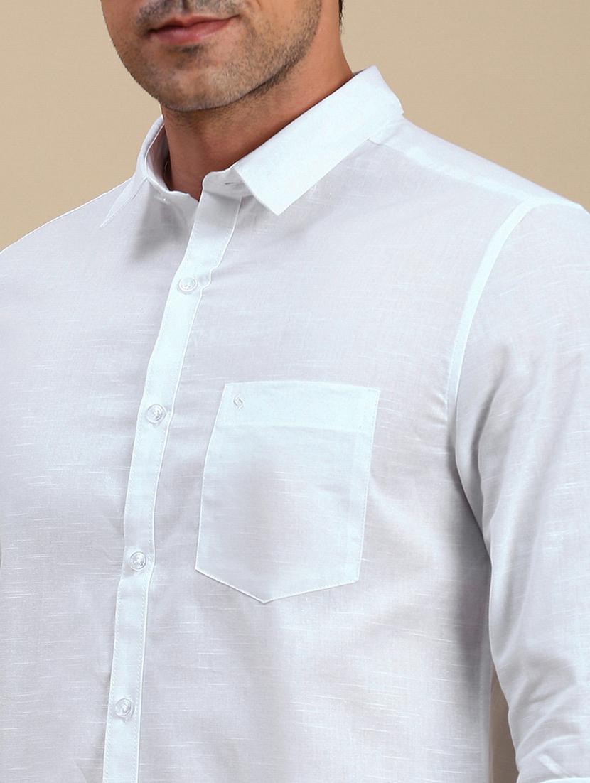 men solid long sleeve regular fit casual shirt - 21962111 - Standard Image - 5