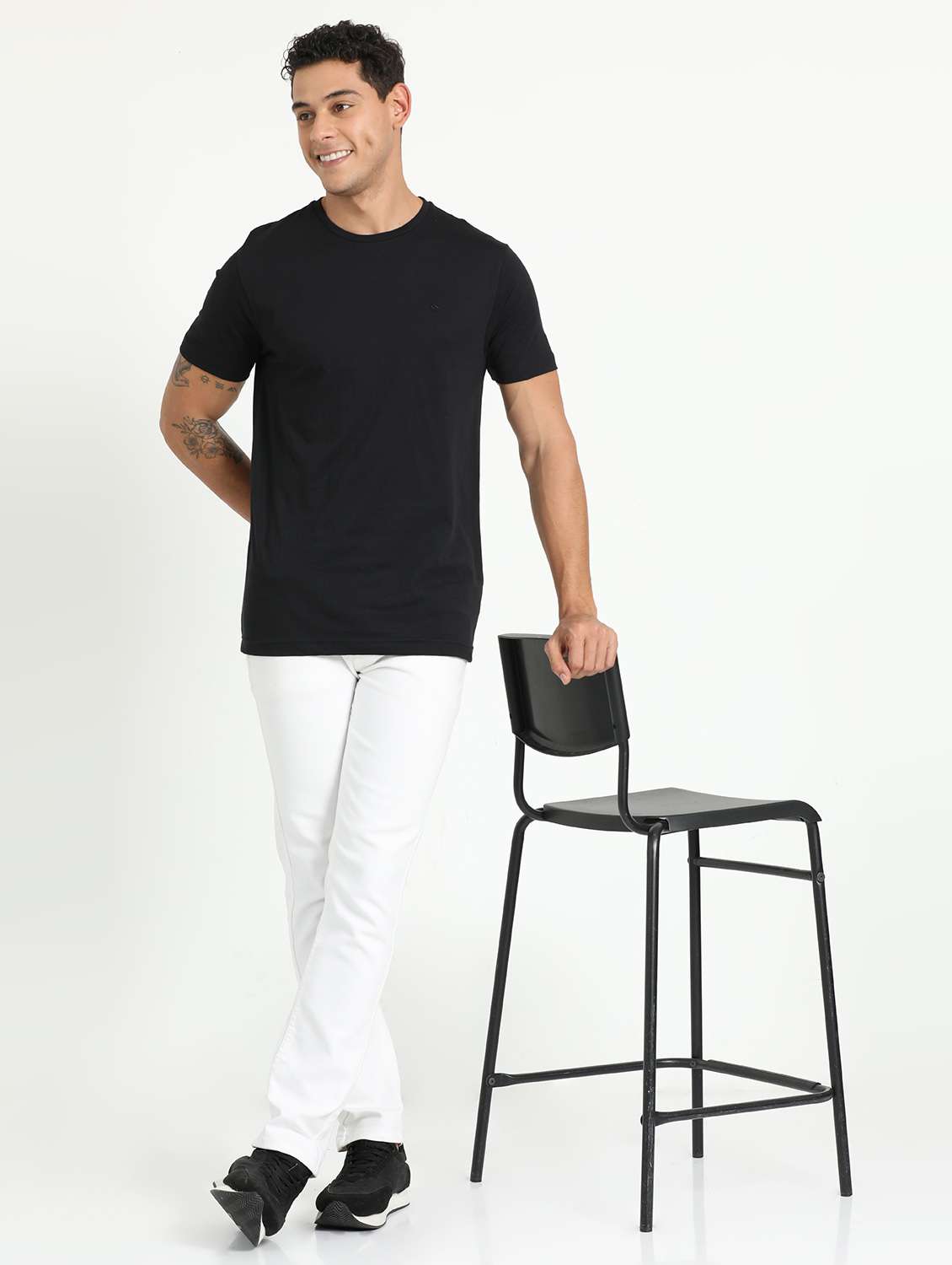 men solid short sleeve slim fit t-shirt - 21962113 -  Standard Image - 3