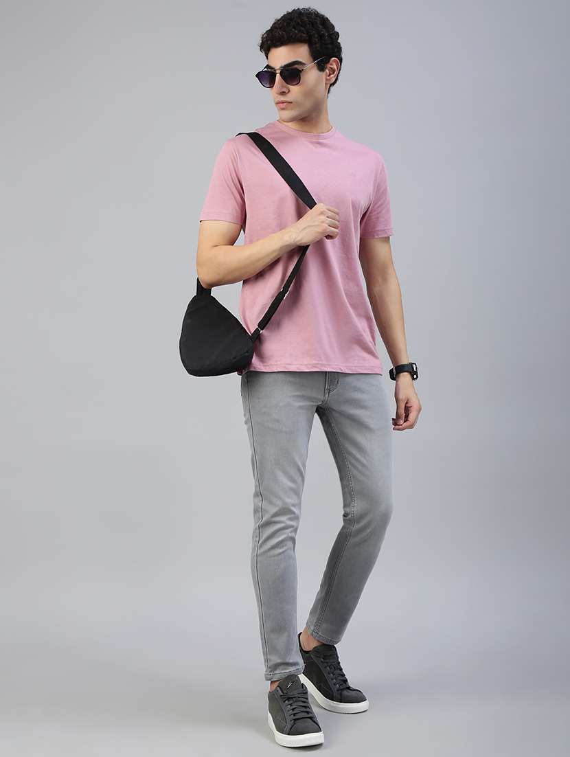 men solid short sleeve slim fit t-shirt - 21962115 -  Standard Image - 3