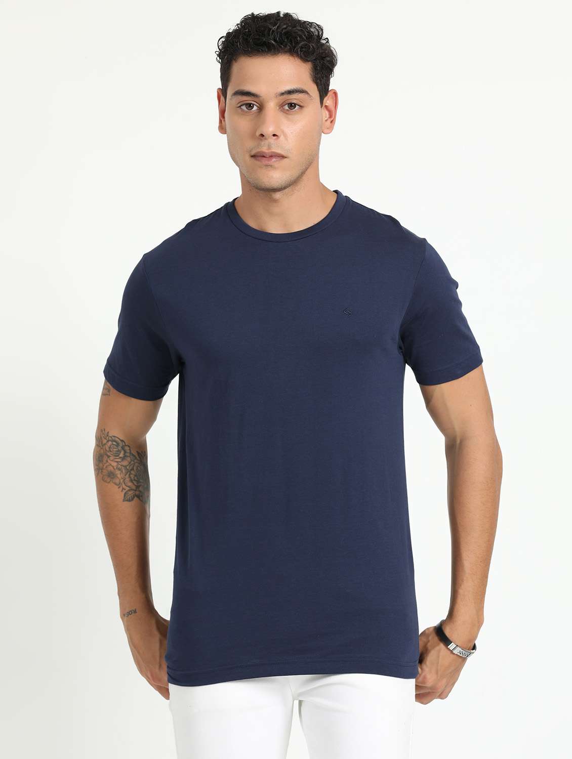 men solid short sleeve slim fit t-shirt