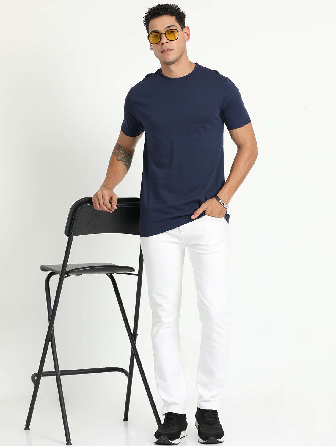 men solid short sleeve slim fit t-shirt - 21962117 -  Standard Image - 3