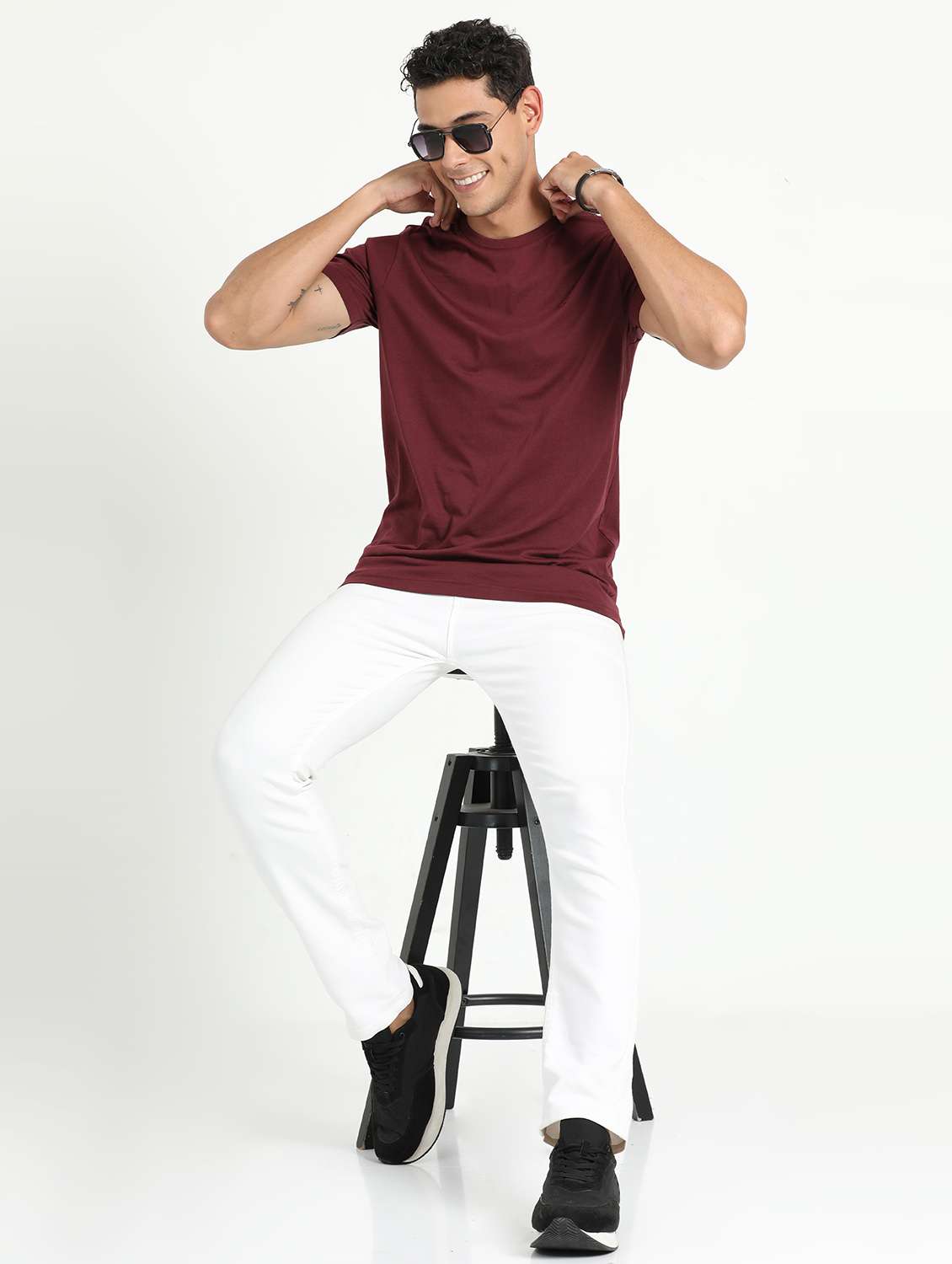 men solid short sleeve regular fit t-shirt - 21962121 -  Standard Image - 3