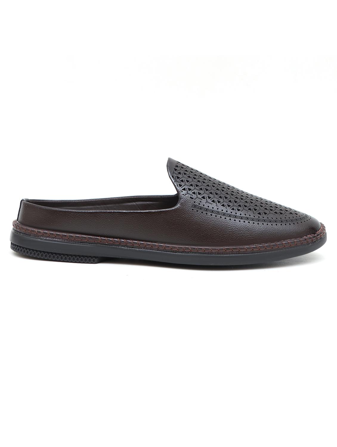 men brown cut work slip on mule - 21962131 - Standard Image - 3