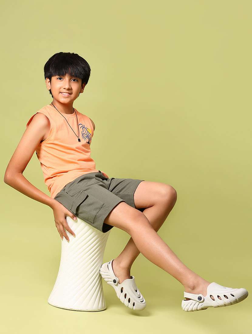 boys orange printed sleeveless t-shirt - 21962147 -  Standard Image - 5