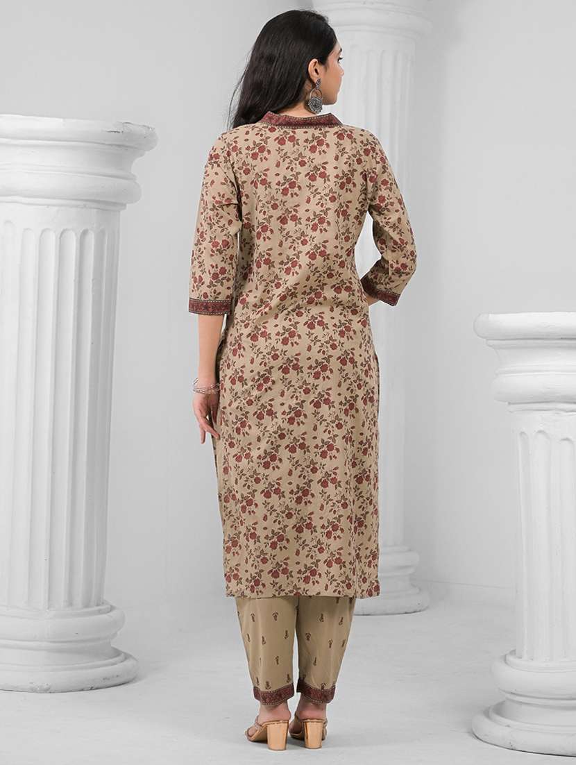 women three quarter sleeve kurta pant with dupatta set - 21962167 - Standard Image - 5