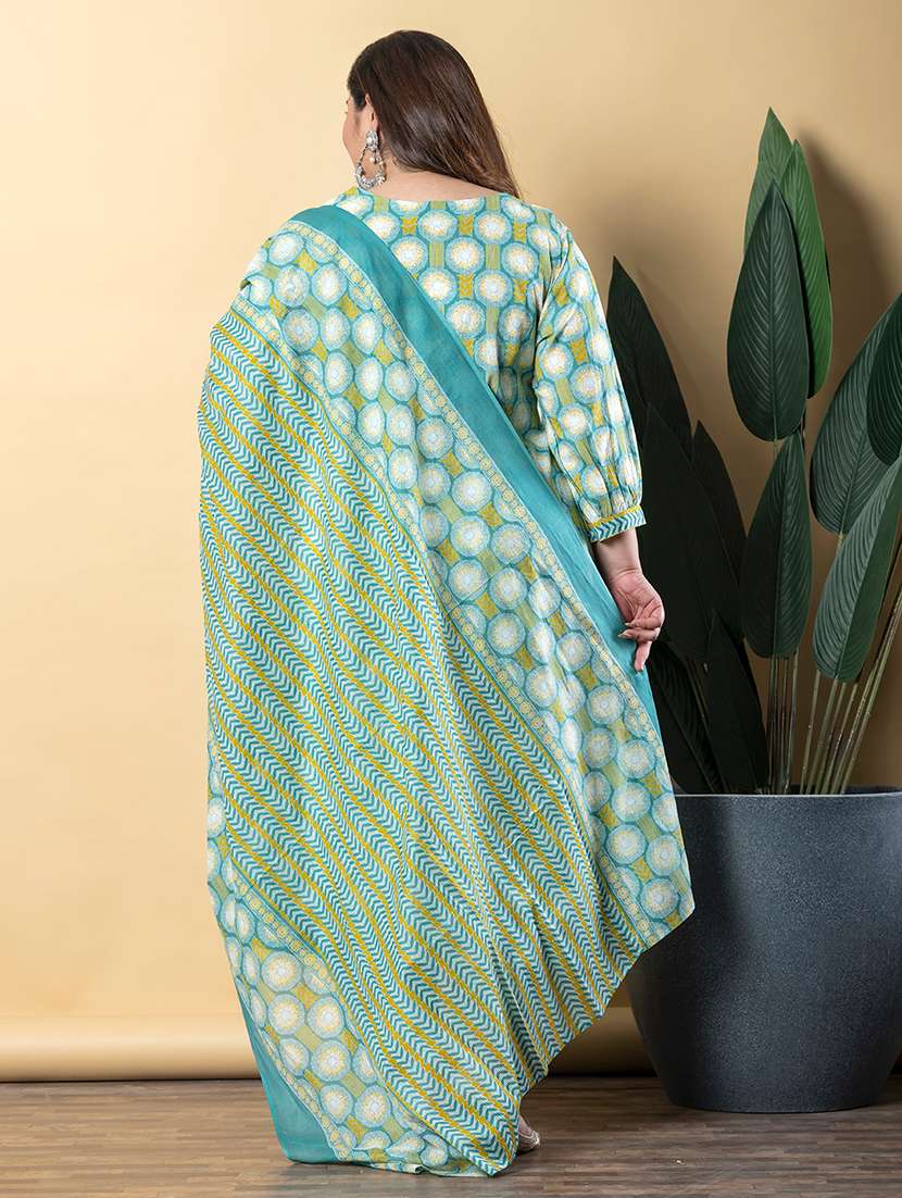 women three quarter sleeve kurta pant with dupatta set - 21962172 -  Standard Image - 3