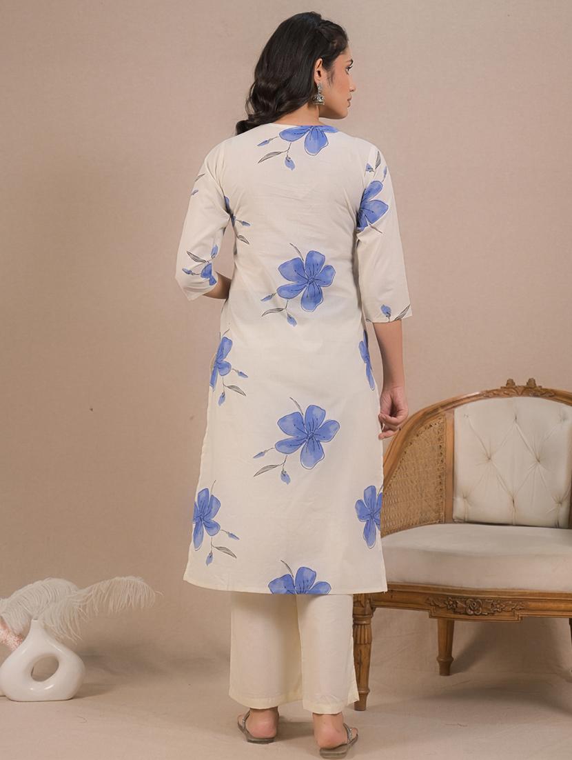 women three quarter sleeve kurta pant with dupatta set - 21962202 - Standard Image - 5