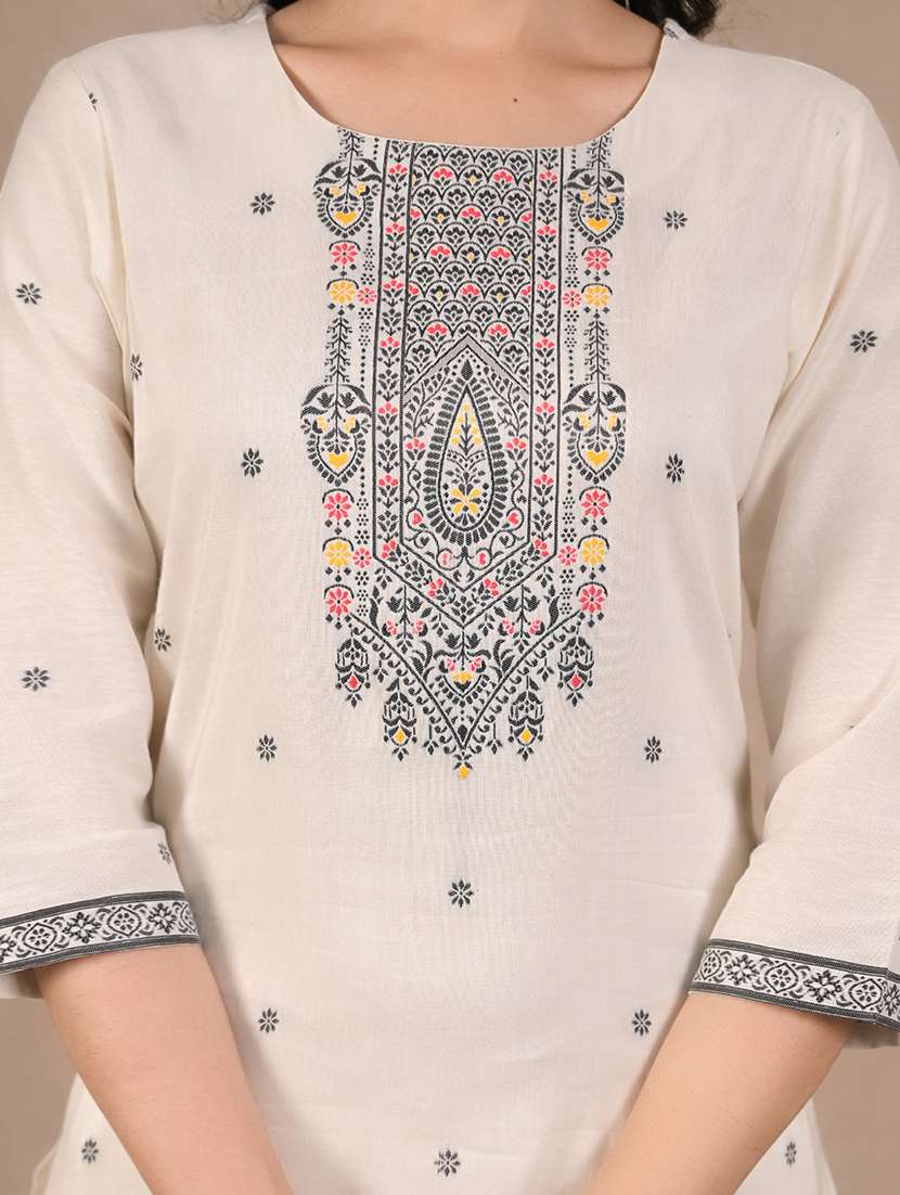 women three quarter sleeve kurta pant with dupatta set - 21962207 -  Standard Image - 5