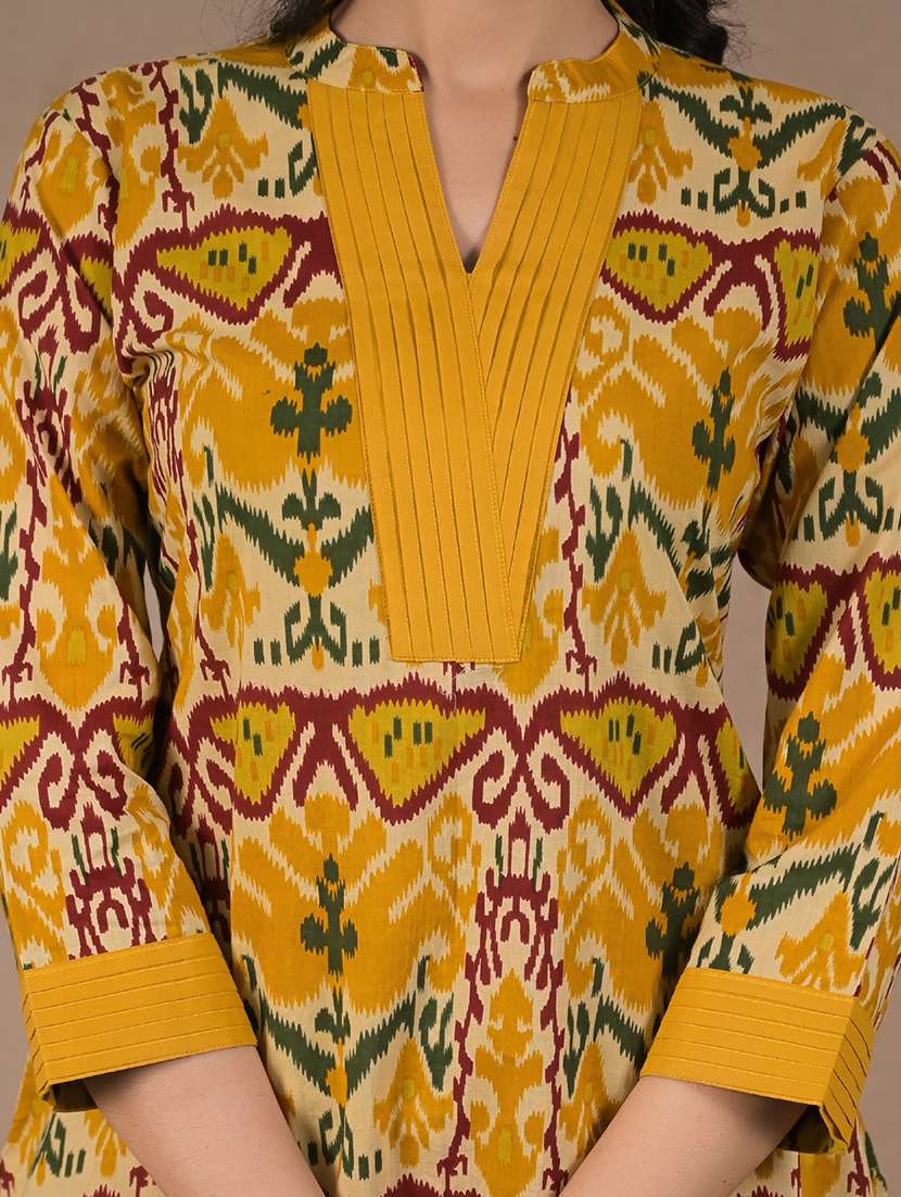 women printed three quarter sleeve kurta pant set - 21962212 -  Standard Image - 5