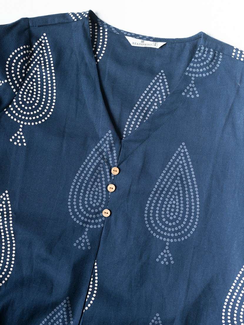 women printed three quarter sleeve kurta pant set - 21962223 -  Standard Image - 5