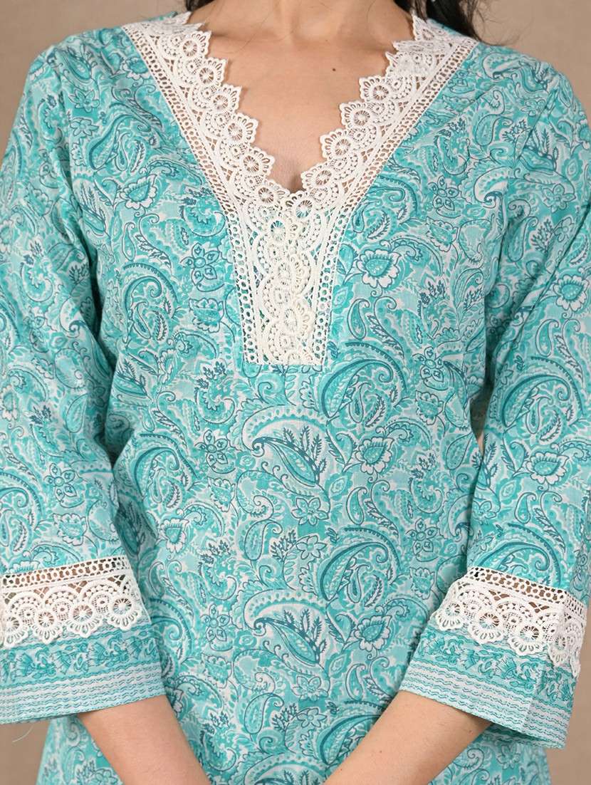 women three quarter sleeve kurta pant with dupatta set - 21962258 -  Standard Image - 5