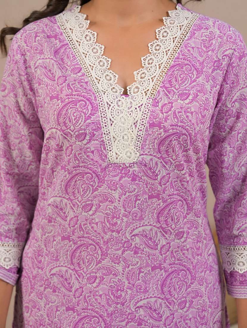 women three quarter sleeve kurta pant with dupatta set - 21962259 -  Standard Image - 5