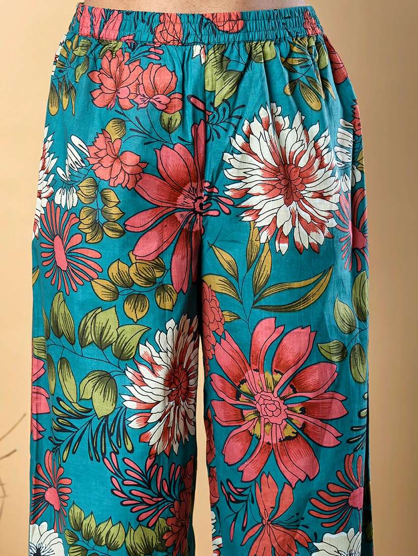 women printed three quarter sleeve kurta pant set - 21962269 -  Standard Image - 5