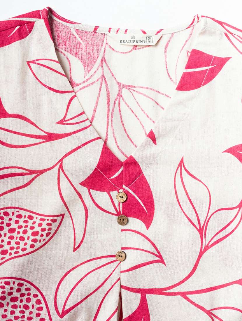 women printed three quarter sleeve kurta pant set - 21962271 -  Standard Image - 5