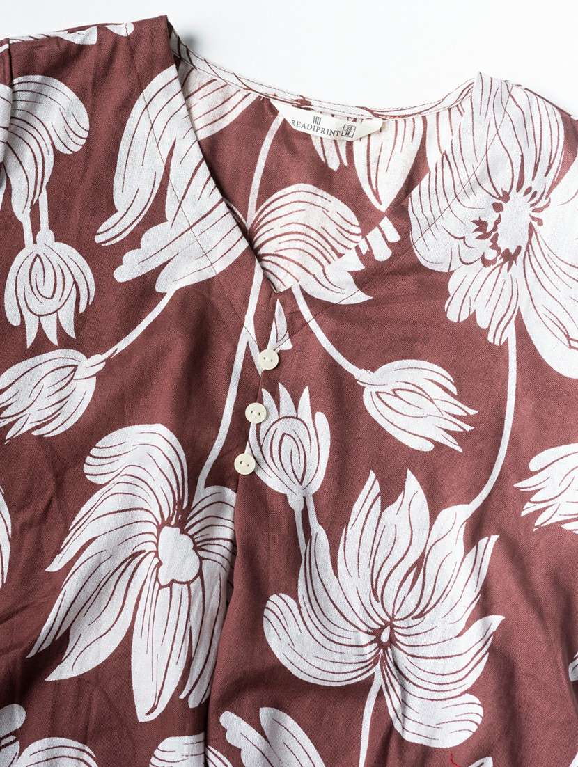 women printed three quarter sleeve kurta pant set - 21962272 -  Standard Image - 5