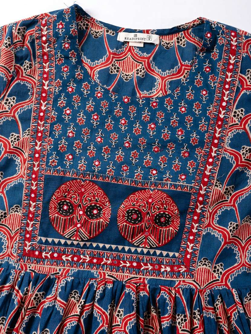 women three quarter sleeve anarkali kurta pant with dupatta set - 21962305 -  Standard Image - 5