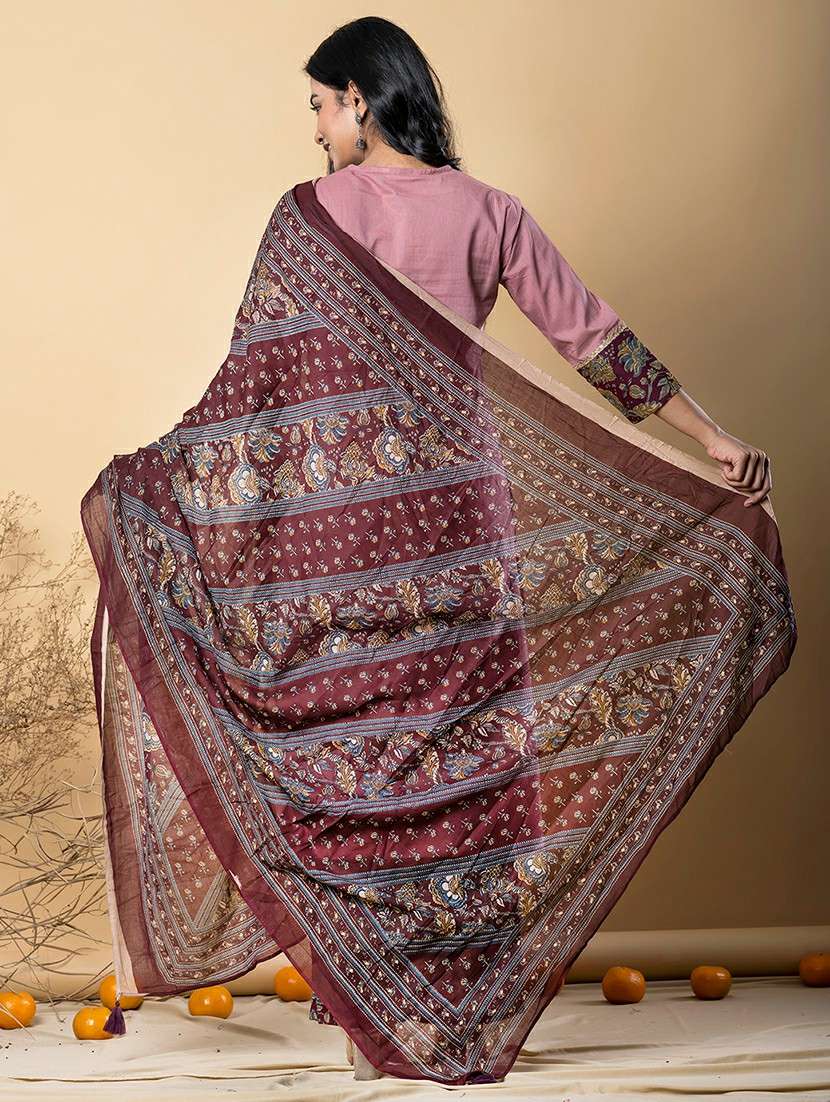 women three quarter sleeve kurta pant with dupatta set - 21962306 -  Standard Image - 3