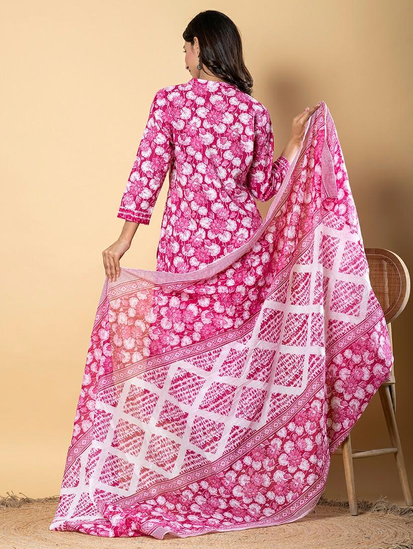 women three quarter sleeve kurta pant with dupatta set - 21962311 - Standard Image - 3