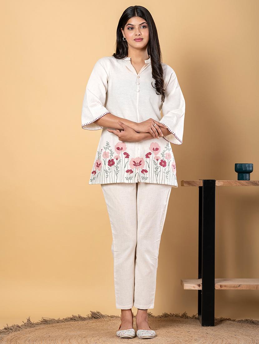 women three quarter sleeve ethnic co-ord set - 21962326 - Zoom Image - 0
