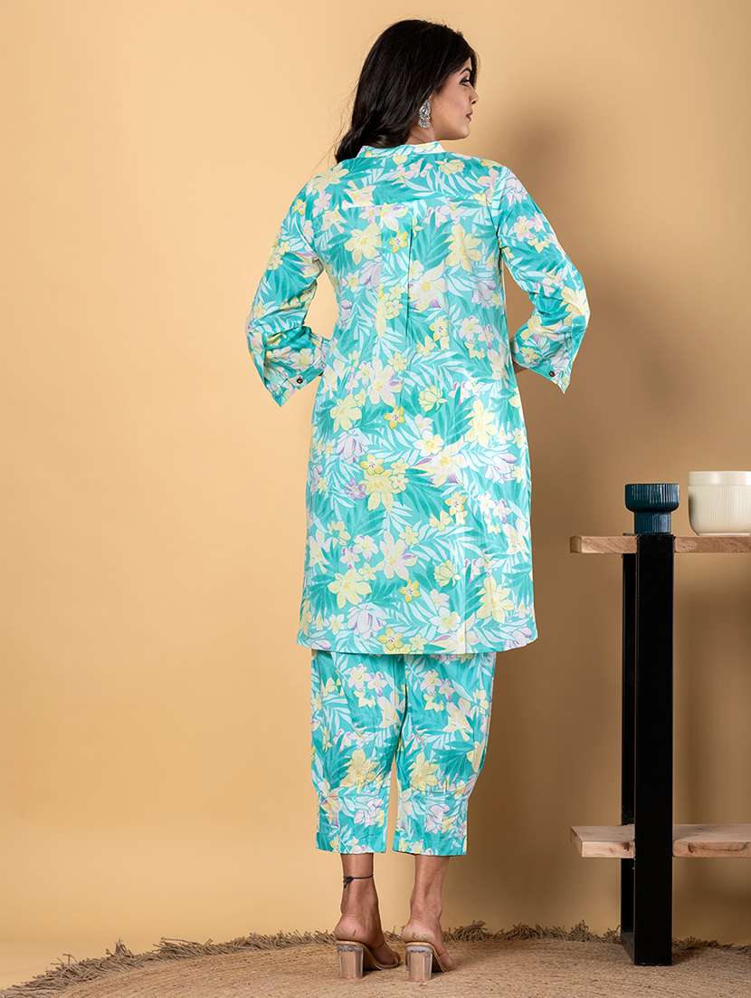 women three quarter sleeve ethnic co-ord set - 21962330 -  Standard Image - 3