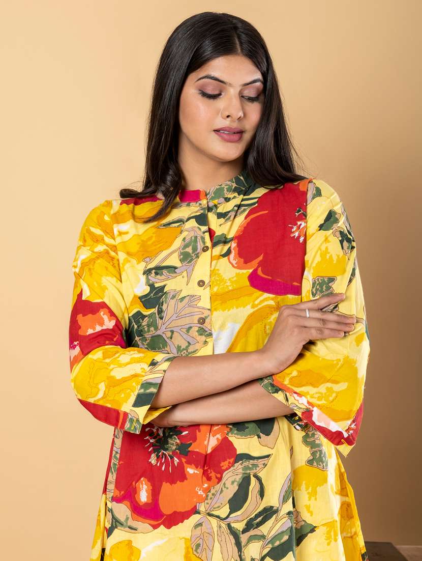 women three quarter sleeve ethnic co-ord set - 21962331 - Standard Image - 3