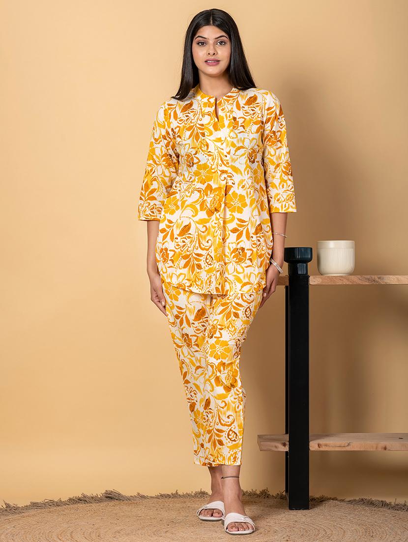 women three quarter sleeve ethnic co-ord set - 21962338 - Zoom Image - 0